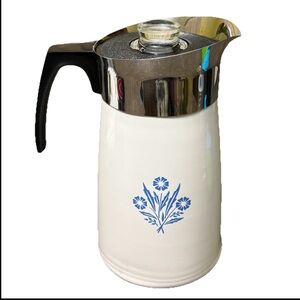 Corning Ware Blue Cornflower 9 Cup Coffee No Percolator Basket P-149 Decor Only